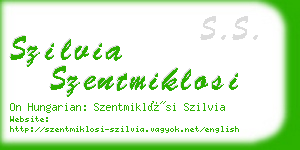 szilvia szentmiklosi business card